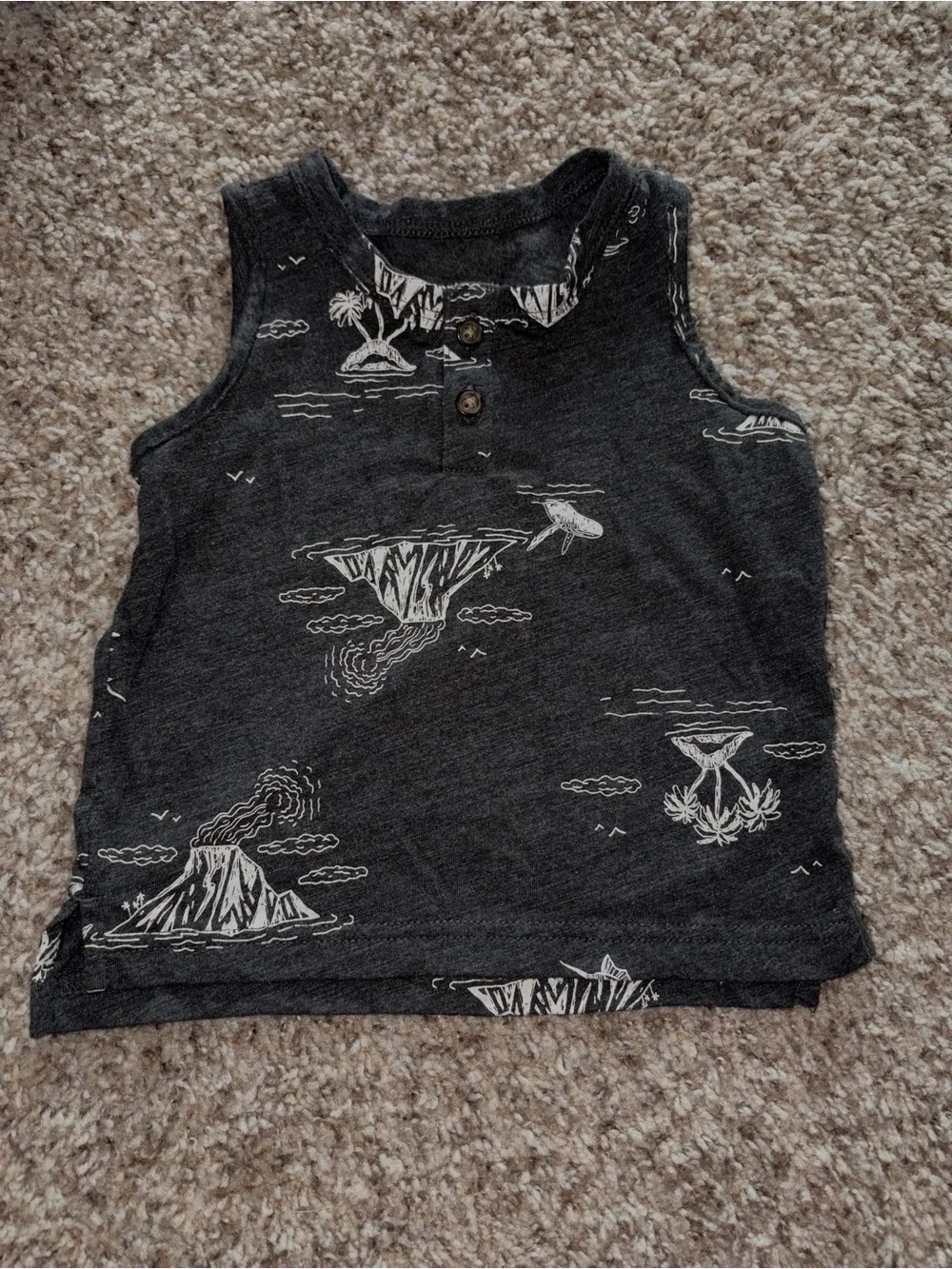 Carter's Charcoal Grey Tropical Print Tank Top